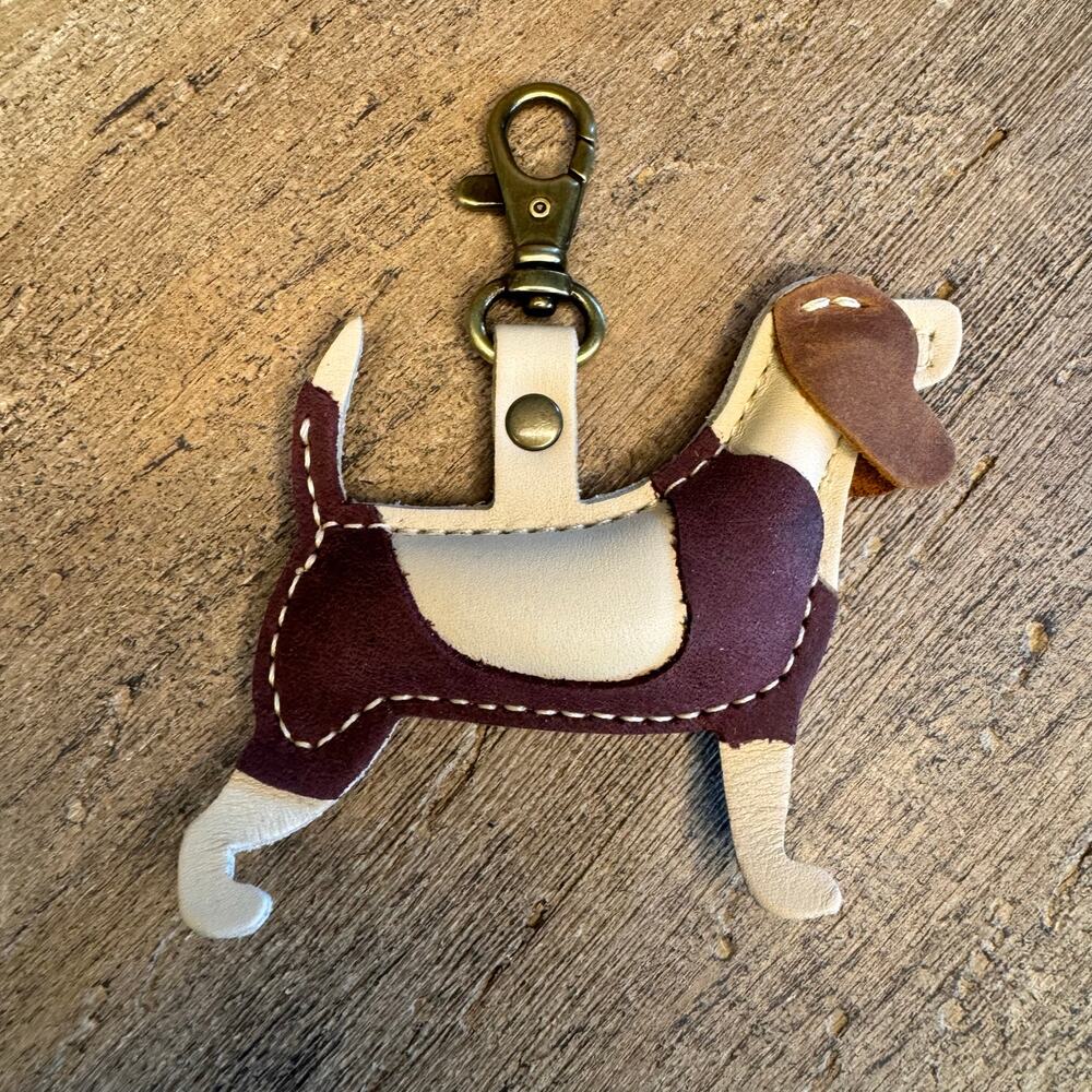 Portland Leather Hound Dog Purse Charm Portland Leather DAKOTA MERLOT KIRA - Picture 2 of 4